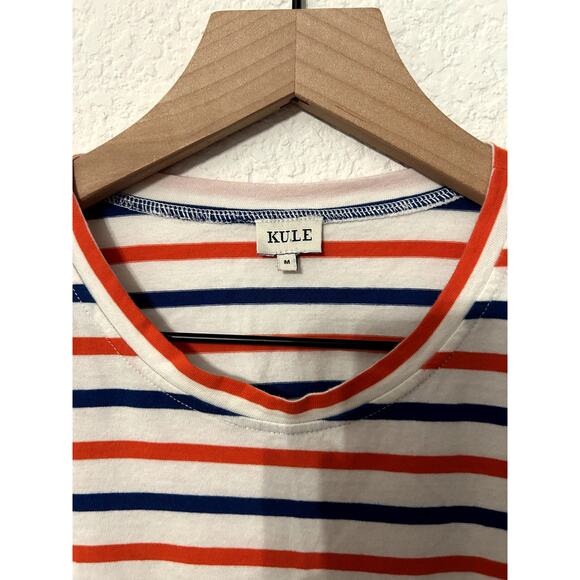 Kule The Modern White True Poppy Women's Striped T-Shirt - Picture 3 of 5